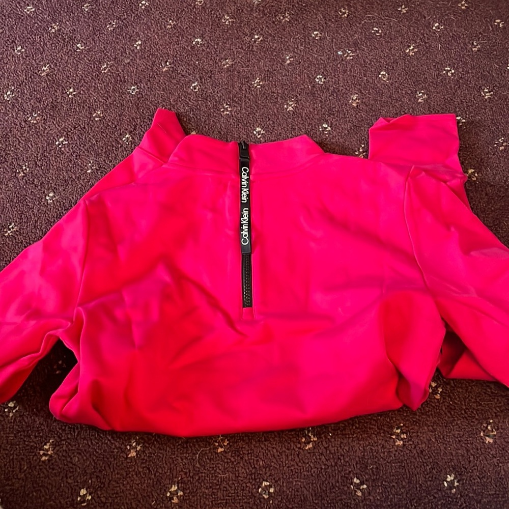 Calvin Klein Hot Pink Long Sleeve Crop top